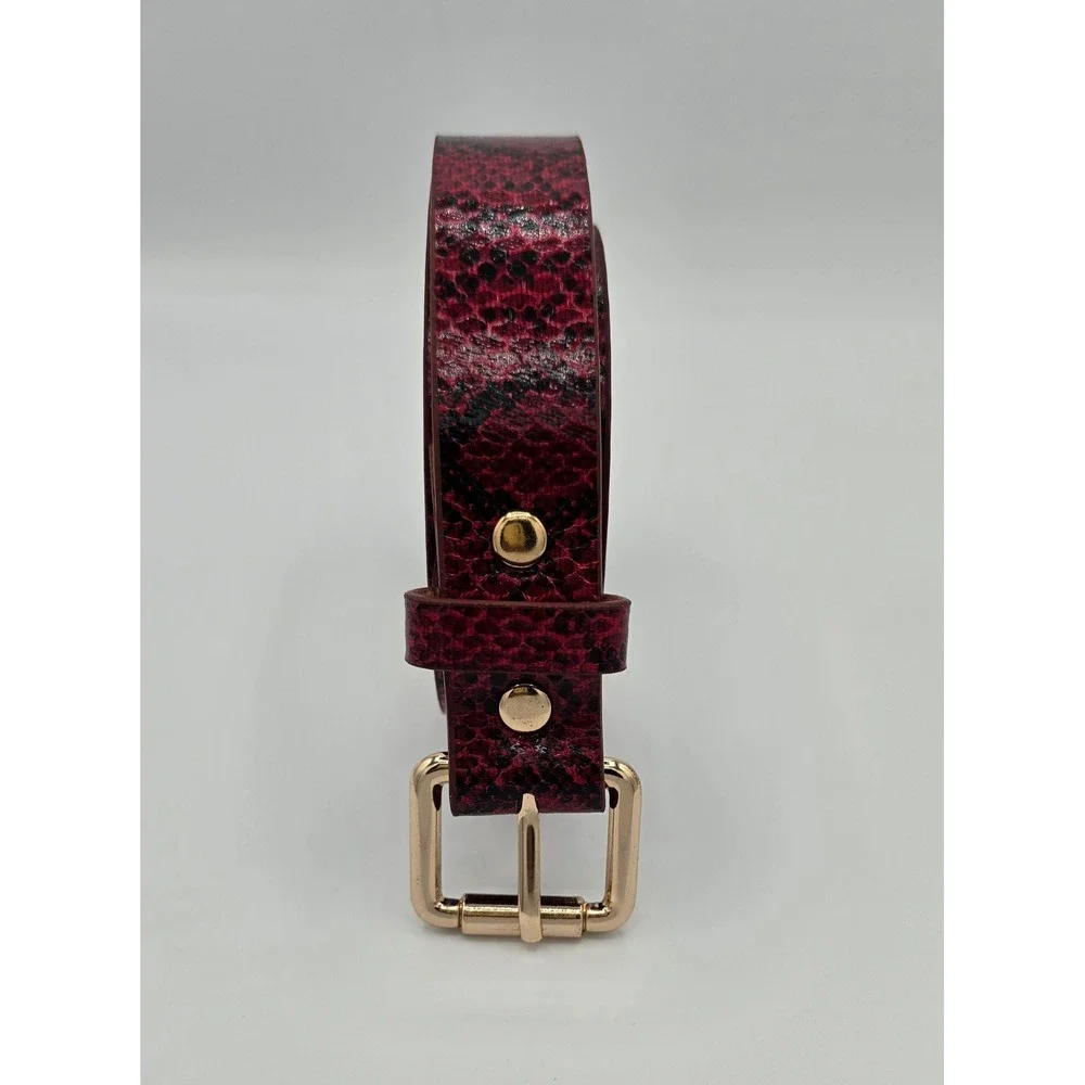 Snakeskin Embossed PU Leather Belt Women's 34